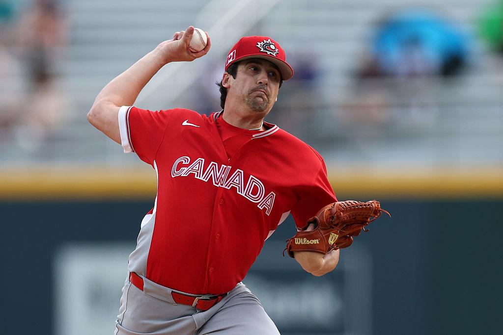 Cal Quantrill pitching for Canada in WBC 2026 vs Cuba